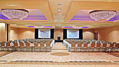 banquet space room set up clasroom style