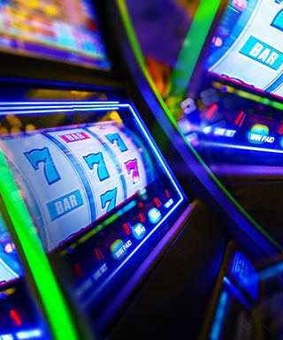 close up of colorful slot machine