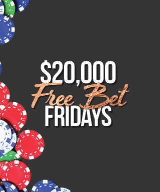 free bet friday logo with black background with poker chips spread out