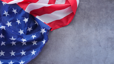 American Flag on a grey background