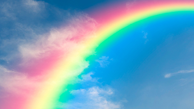 Rainbow going across the sky