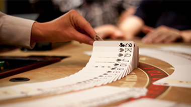 shuffling cards table games