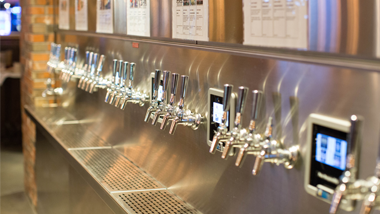 Beer wall with taps