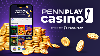 PENN Play Casino with phone and gold coins