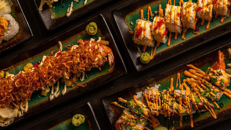 Sushi Rolls on a table